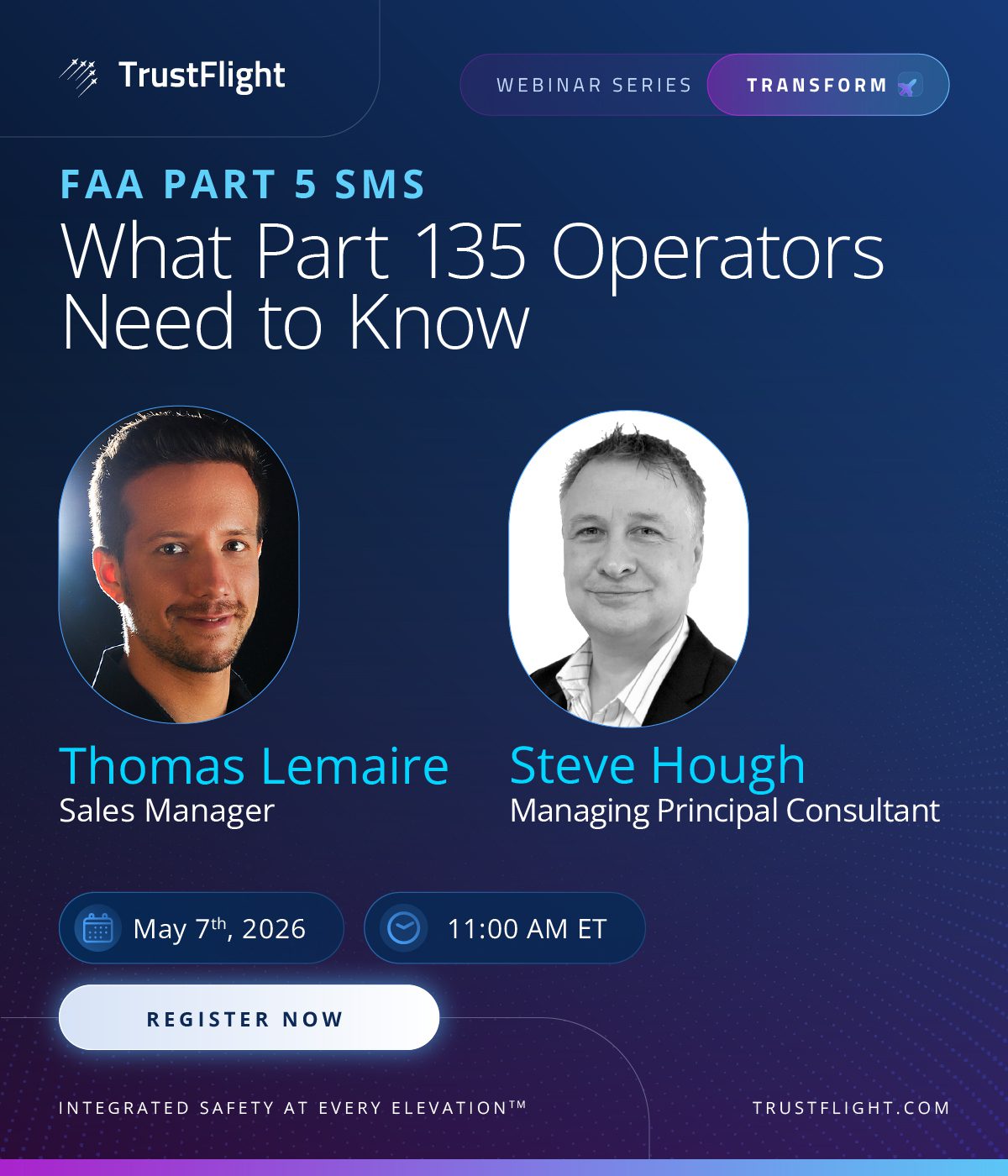 FAA Part 5 SMS Webinar — Thomas Lemaire and Steve Hough