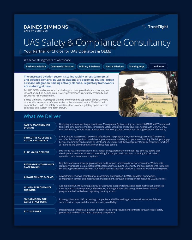 UAS Safety & Compliance Consultancy Spec Sheet